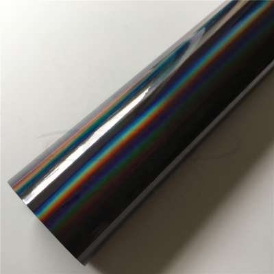 Whole Car Film Self Adhesive Sticker Black Holographic Laser Chrome Car Vinyl Wrap Colorful Foil