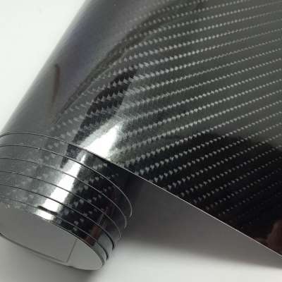 Car Accessories 1.52*18m Size High Glossy Air Bubble 6D Carbon Fiber Vinyl